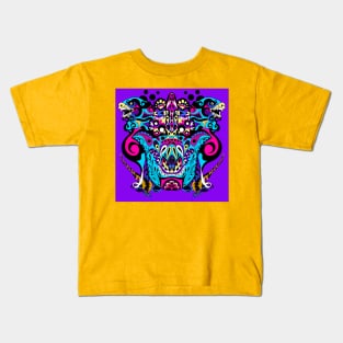 dogs and moths in mandala madness kaiju wallpaper vector art Kids T-Shirt